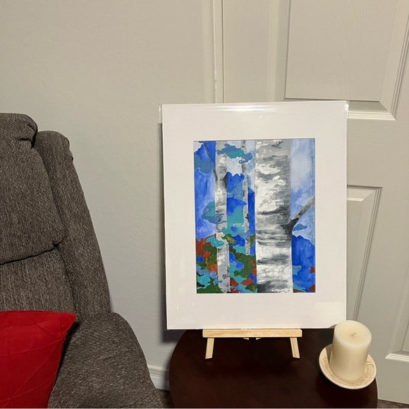 Watercolor Forest Tree Landscape Wall Art Painting Framed in Acid Free Art Kit - Picture 4 of 4